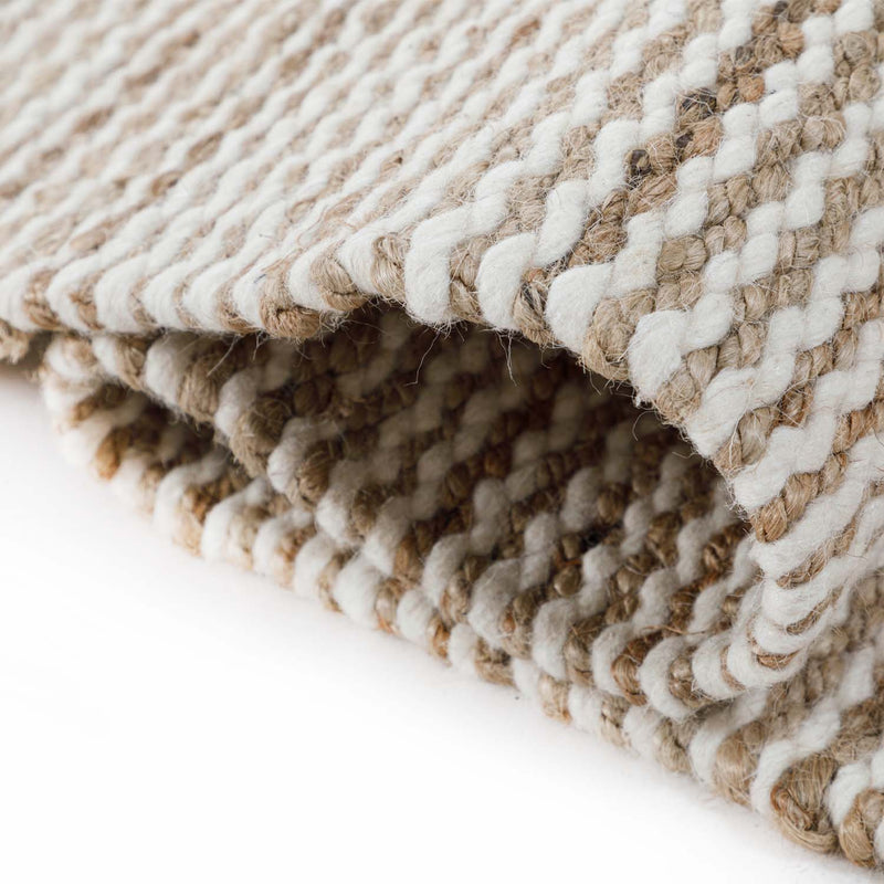 Textured Flatweave Wool And Jute Dhurrie