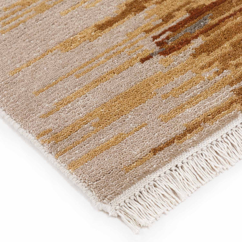 Brushstroke Hand Knotted Woollen And Cotton Rug