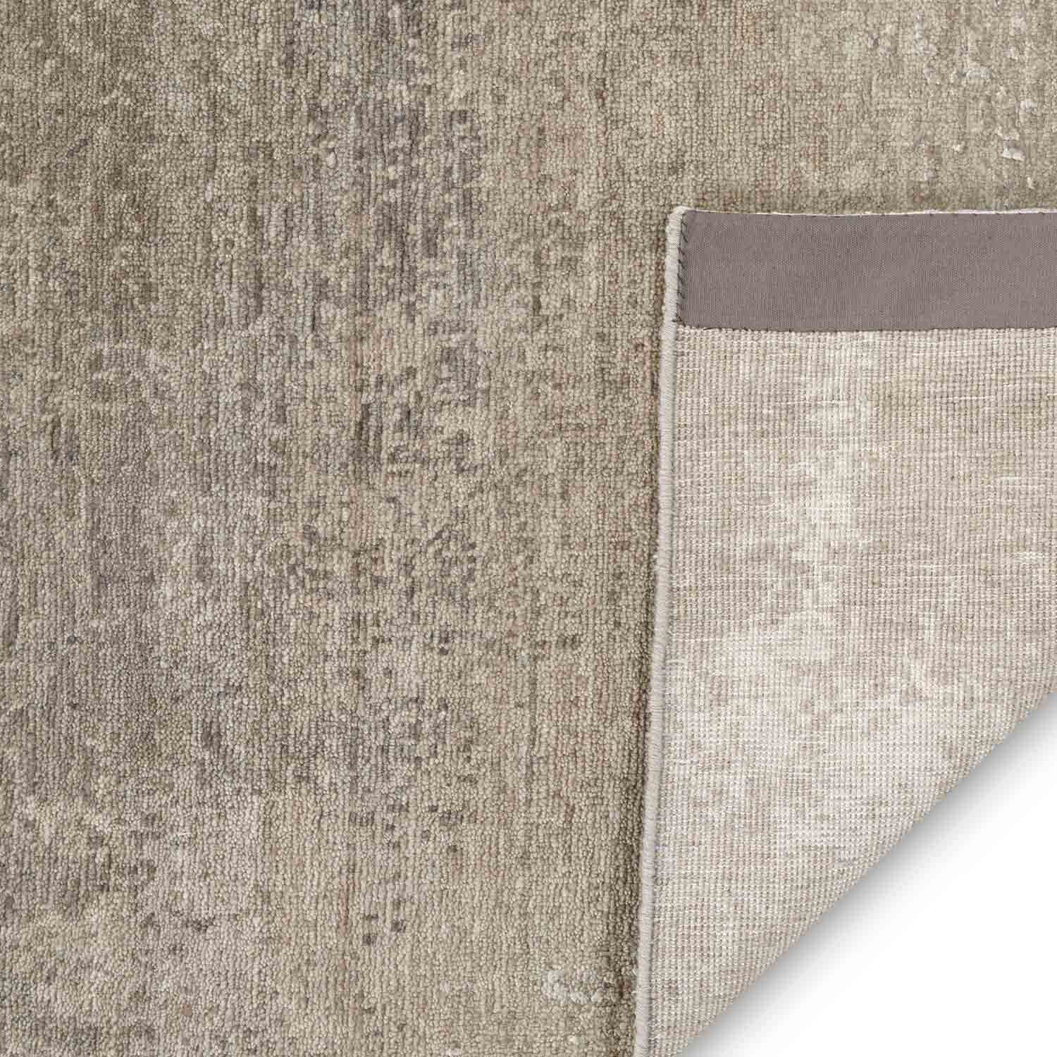 Ivory  Hand Knotted Woollen And Silk Rug