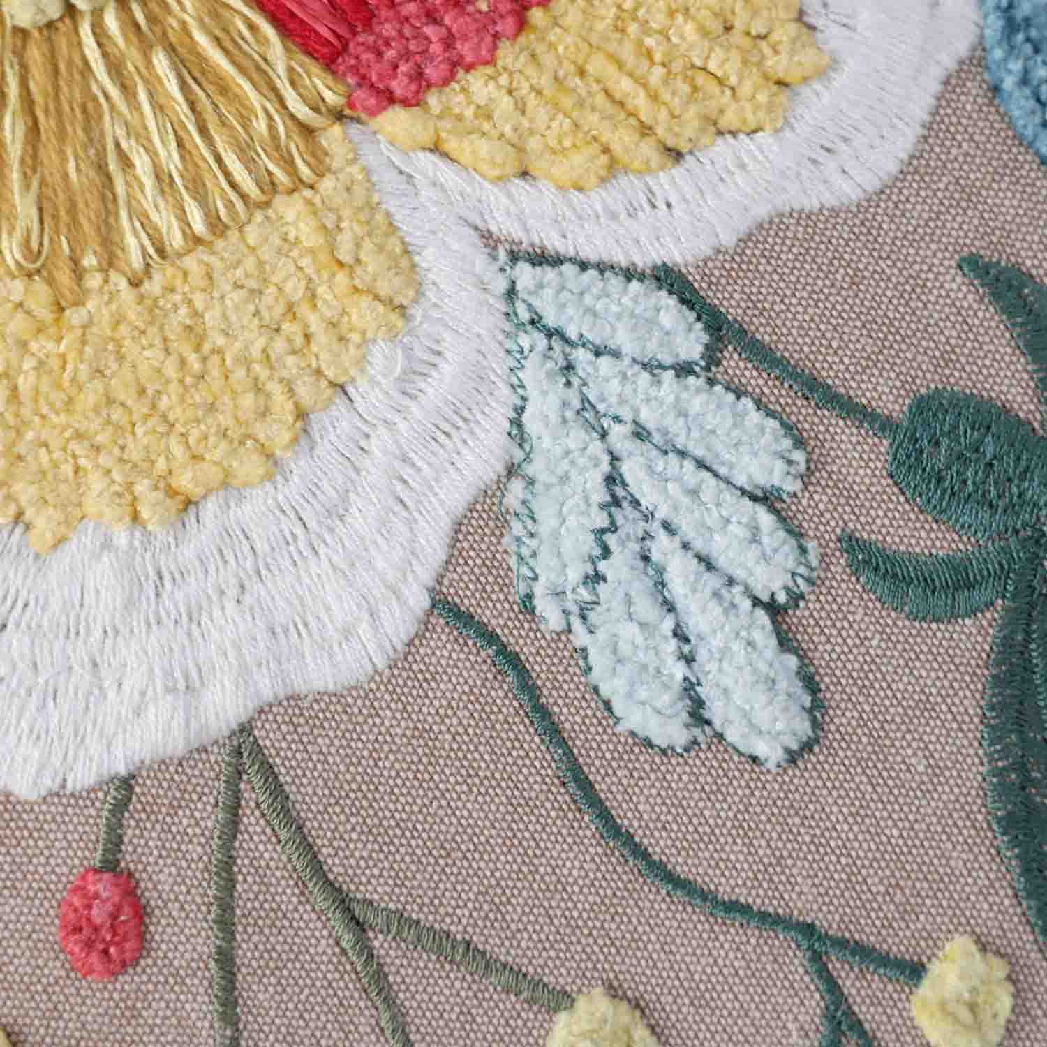 Meadowelle Embroidered Cotton Lumber Cushion Cover