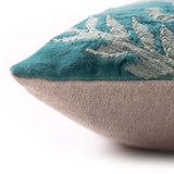 Lotus Embroidered Cotton Velvet Cushion Cover