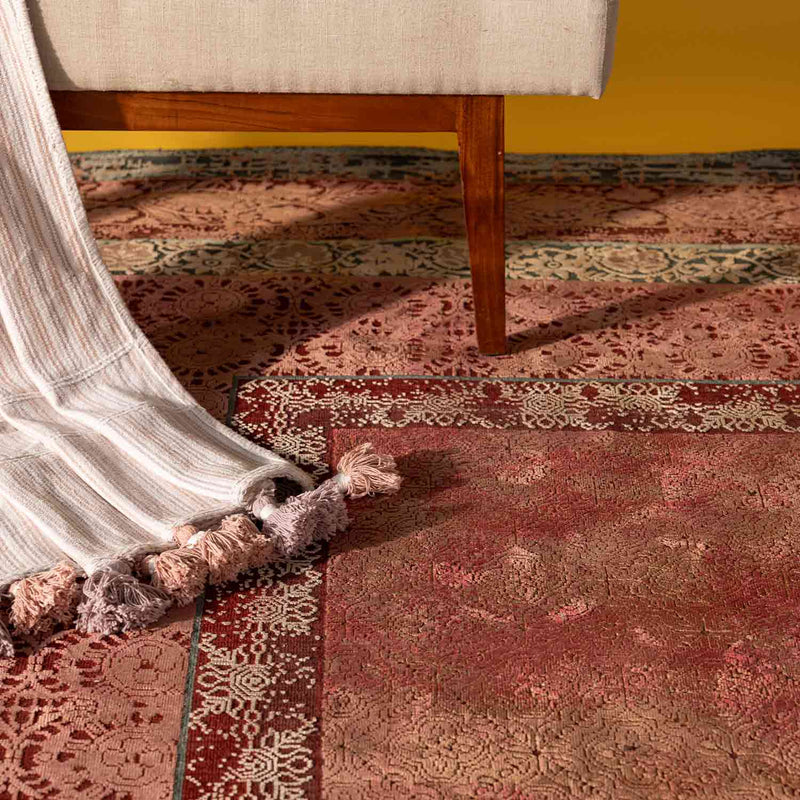 Caftan Hand Knotted Silk Rug by Tarun Tahiliani