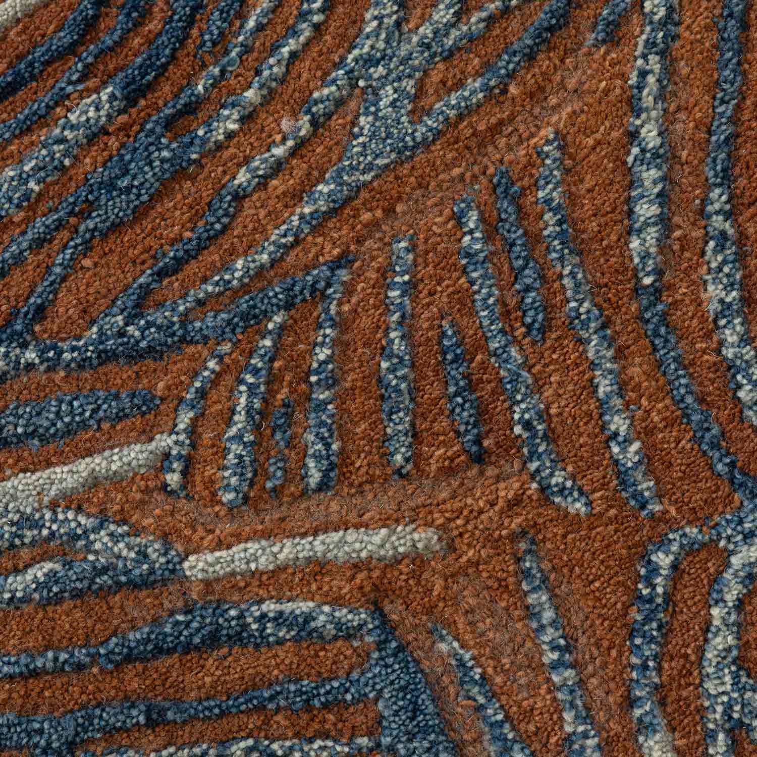 Deep Coral Hand Tufted Woollen And Viscose Rug