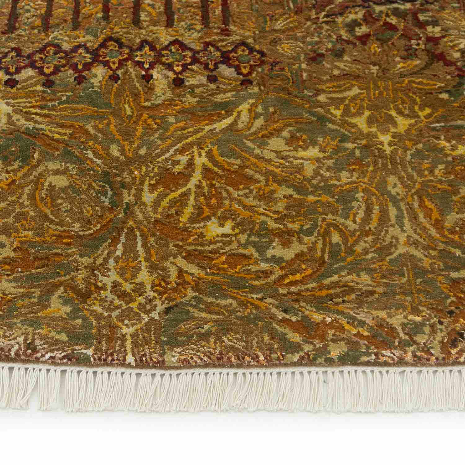 Citrine light Hand Knotted Woollen And Viscose Rug