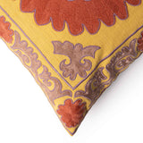 Vani Embroidered Cotton Linen Lumbar Cushion Cover
