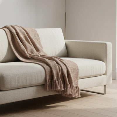 Biscuit Cotton Dobby Design Throw