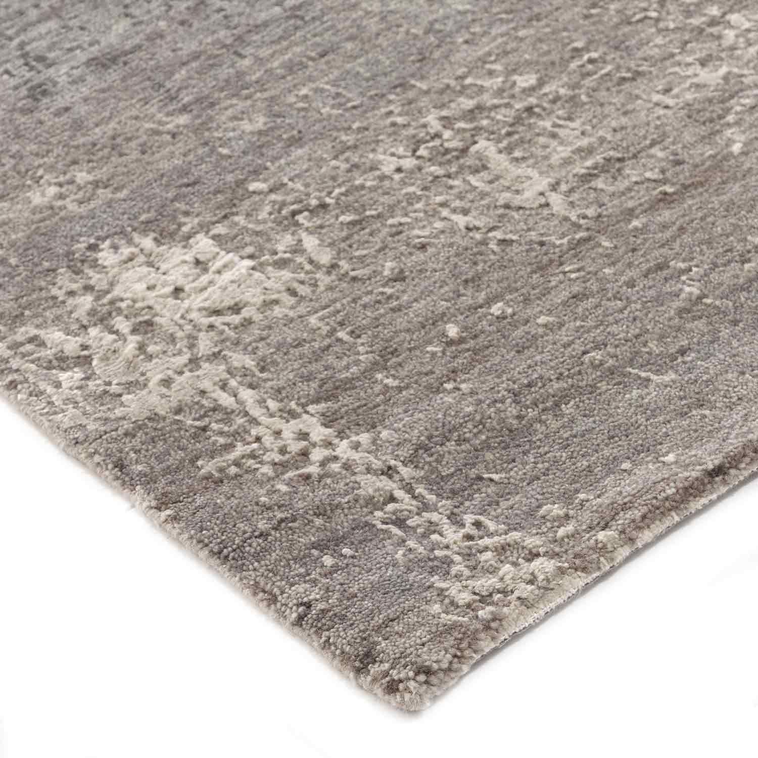 Ashen Hand Knotted Woollen And Silk Rug