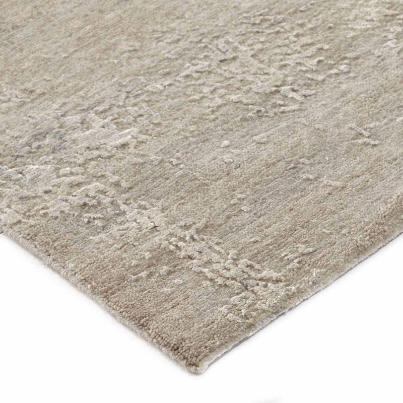 Ivory  Hand Knotted Woollen And Silk Rug