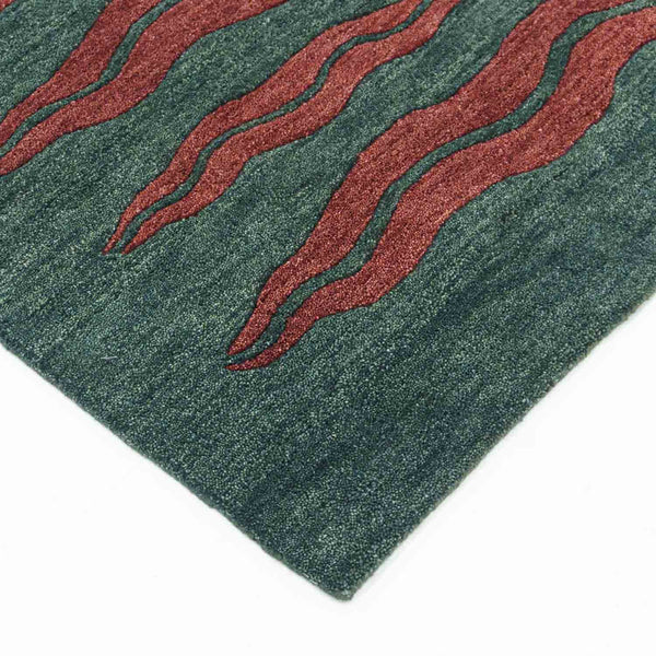 Tessellate-Green Hand Tufted Woolen Rug By Eeshaan Kashyap