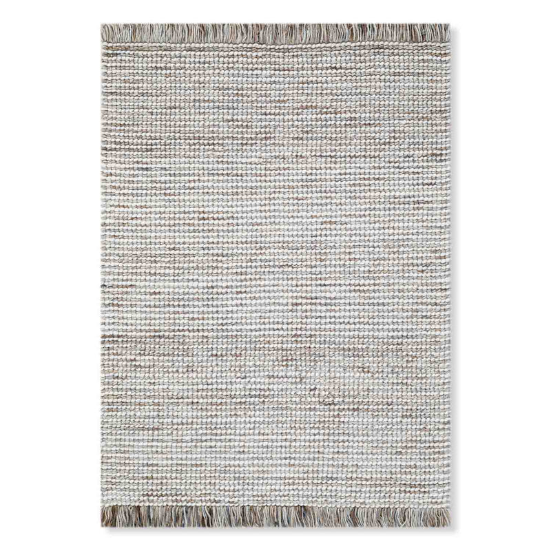 Self Textured Flat Weave Wool And Jute Dhurrie