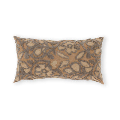 Pattika Cotton and Silk Embroidered Lumbar Cushion Cover