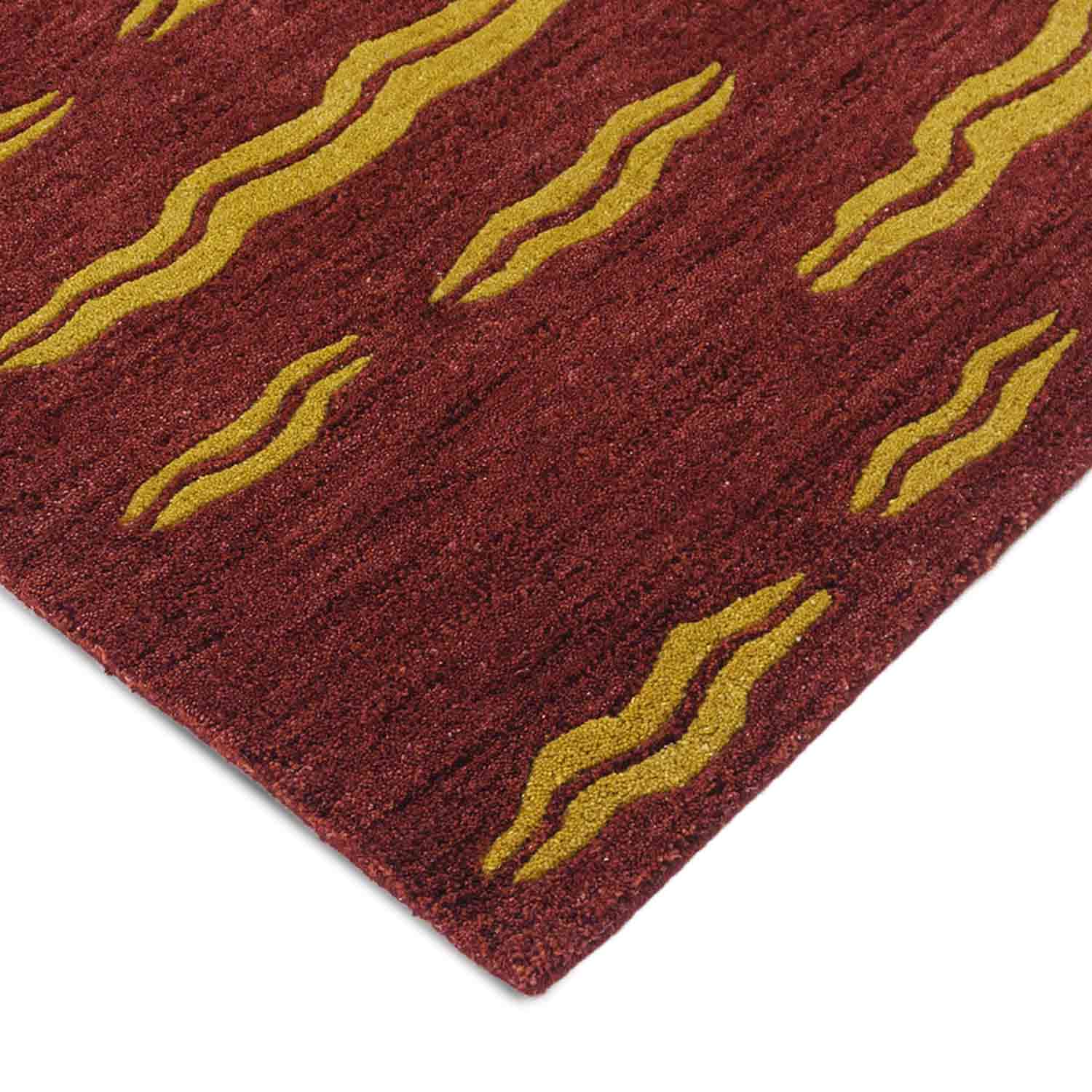 Tessellate- Rust Hand Tufted Woolen Rug By Eeshan Kashyap