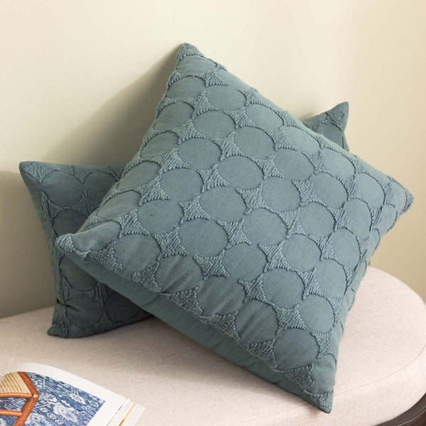 Star-Light Cotton Embroidered Cushion Cover