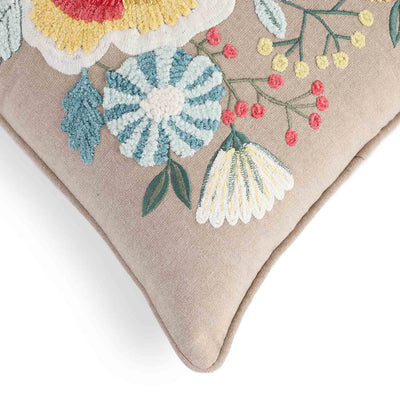 Posaria Embroidered Cotton Cushion