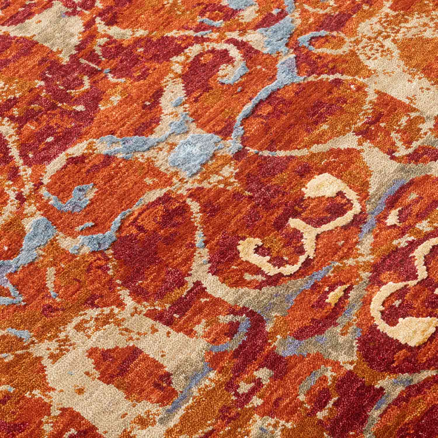 Katha Hand Knotted Woollen And Silk Rug