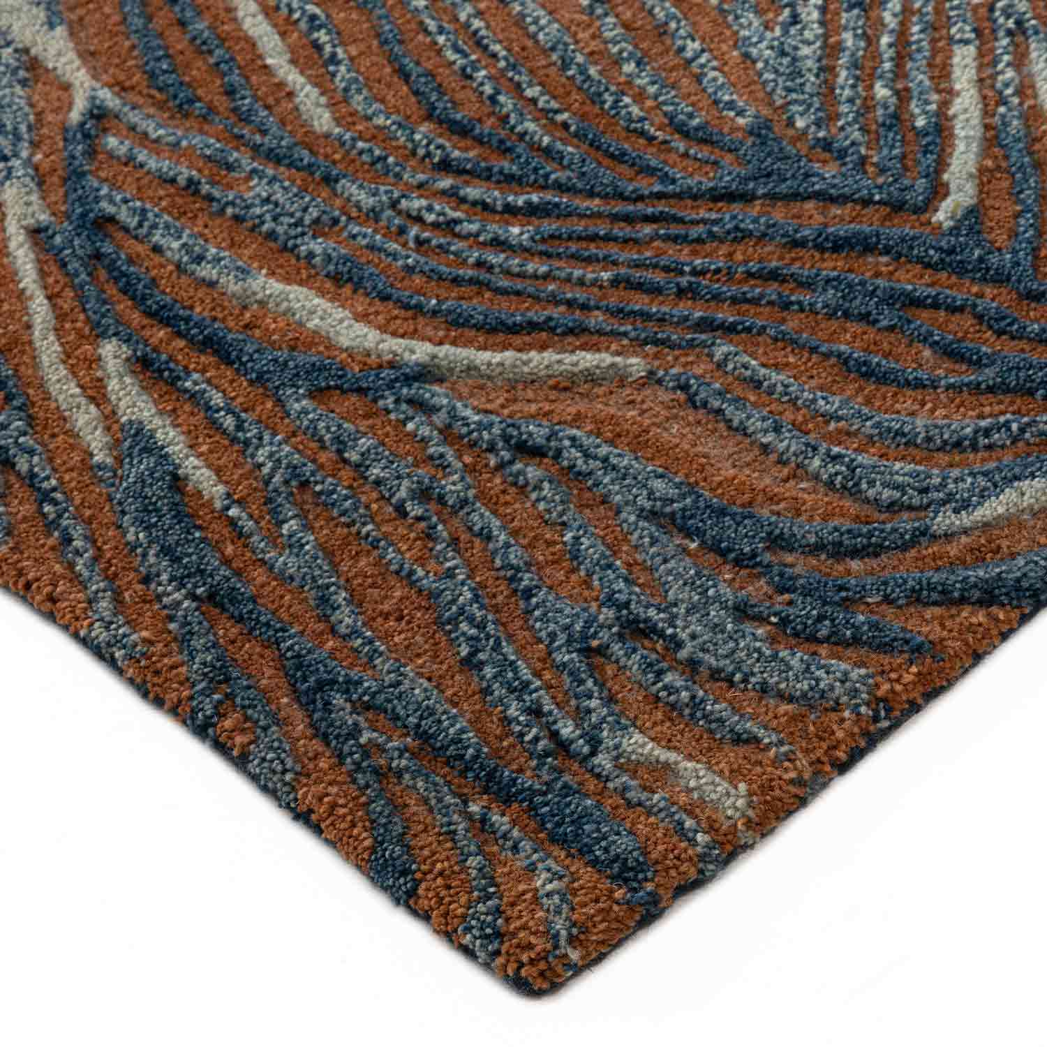 Deep Coral Hand Tufted Woollen And Viscose Rug