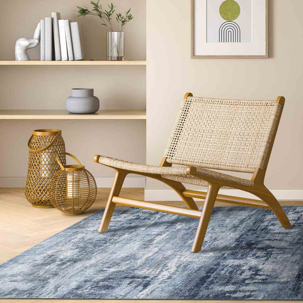 Deep Blue Hand Knotted Woollen Rug