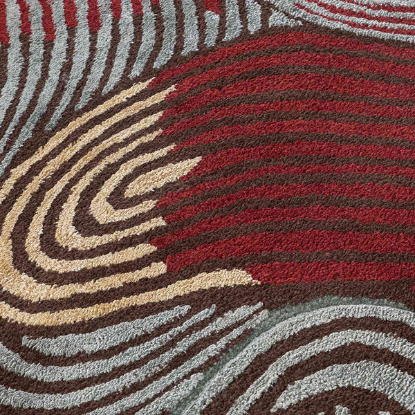 Wavy Hand Tufted Woollen And Viscose Rug
