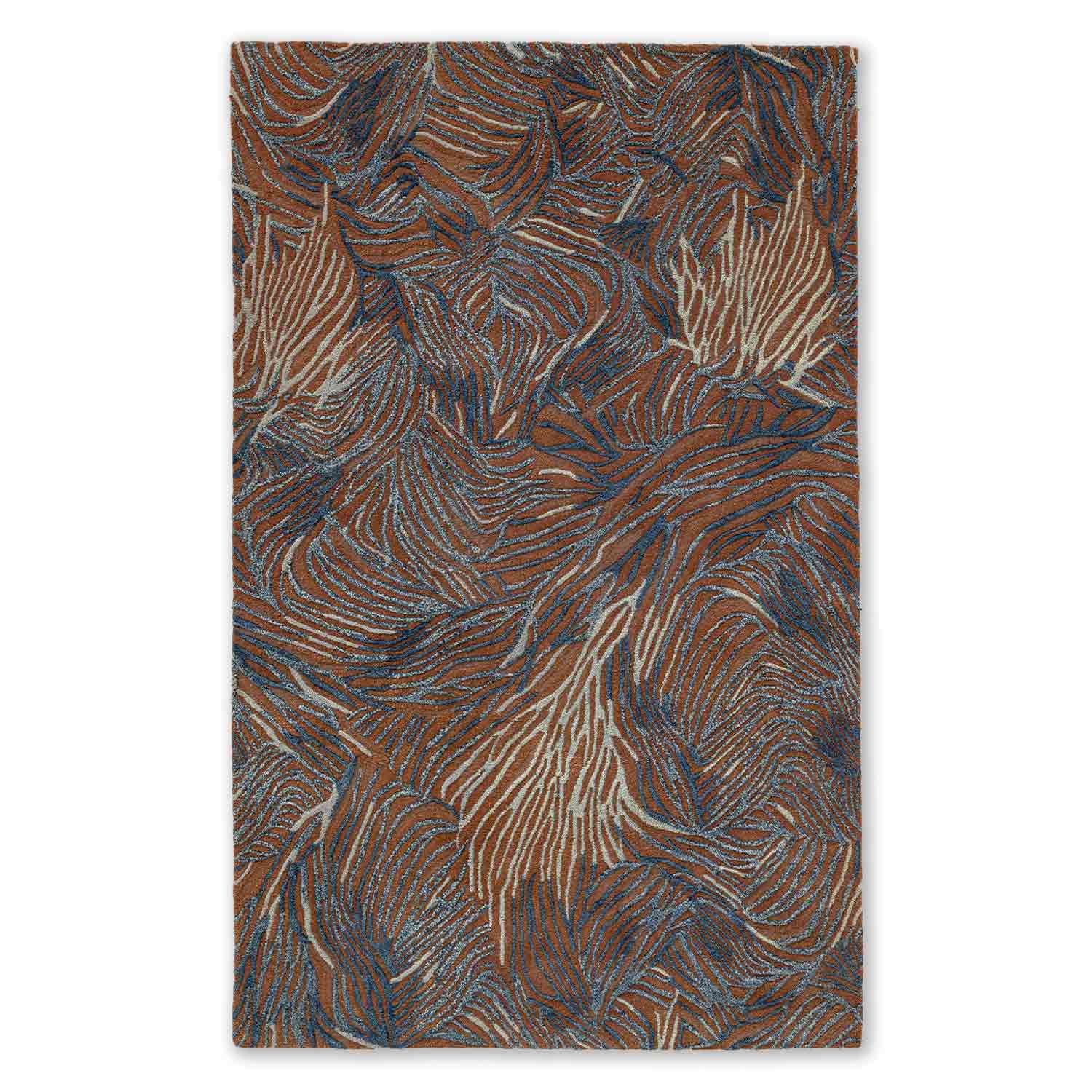 Deep Coral Hand Tufted Woollen And Viscose Rug