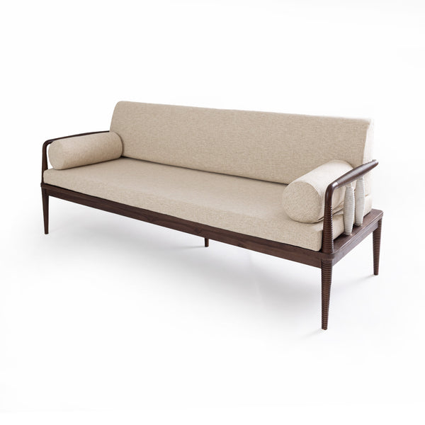 Terra Teak Three Seater Sofa with Marble Piers
