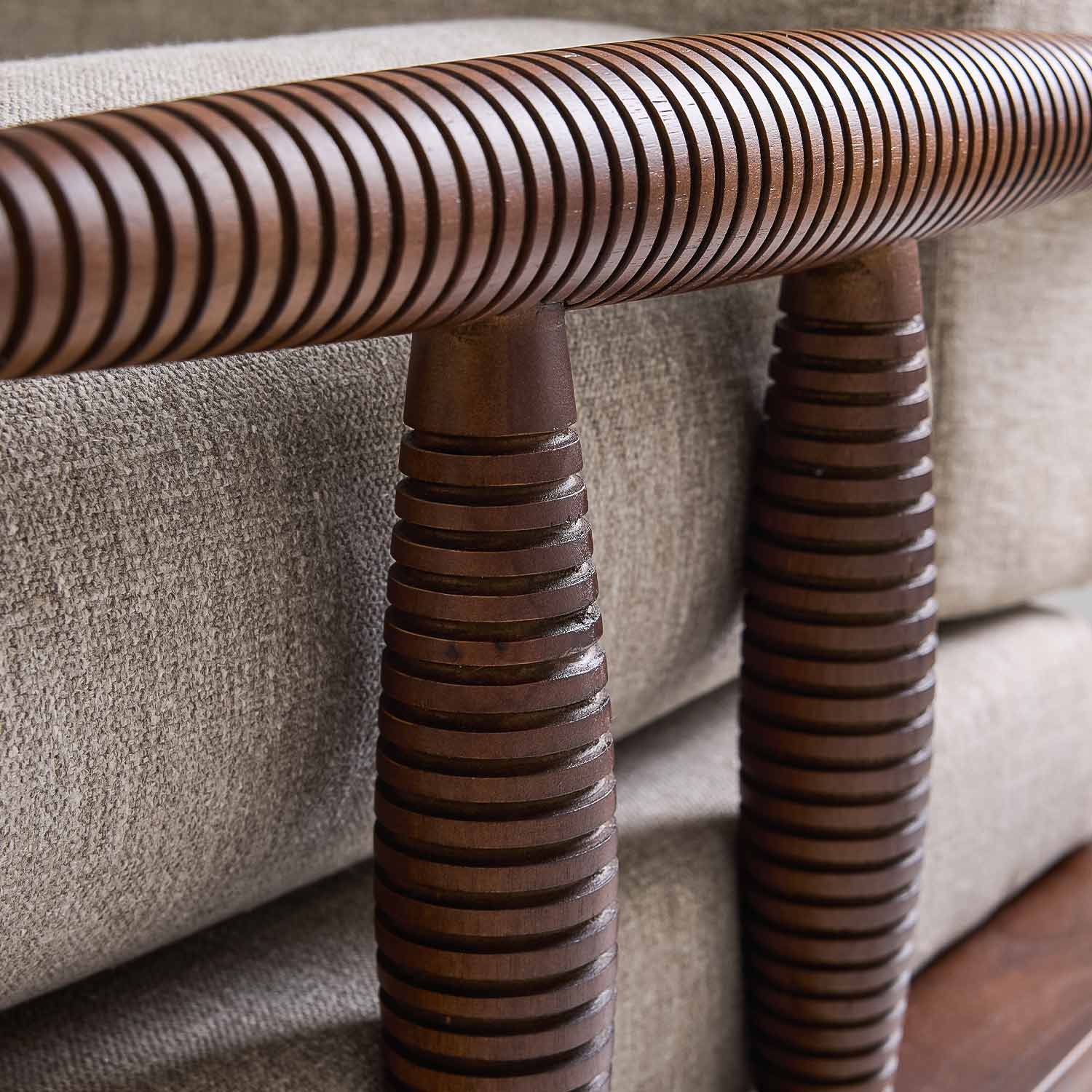 Aranya Double Seater sofa(Wood Piers)