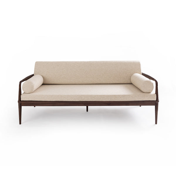 Terra Teak Three Seater Sofa with Wooden Piers