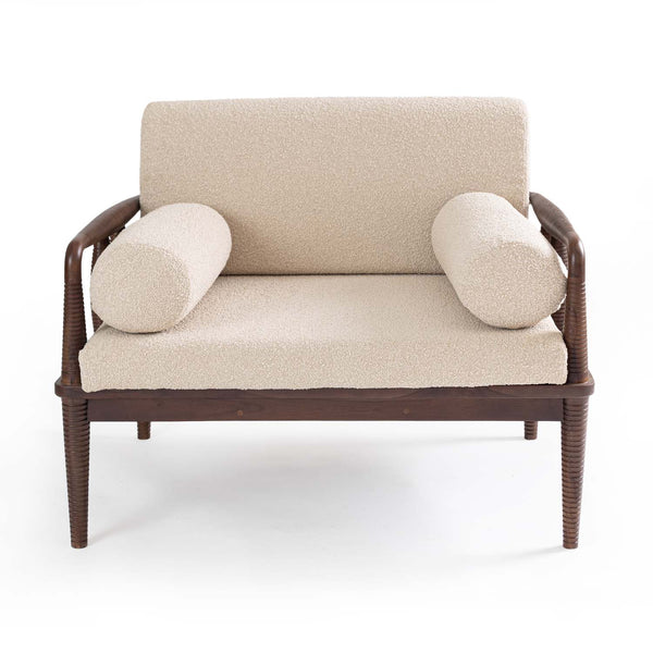 Woodsdown Teak Single Seater Sofa with Wooden Piers