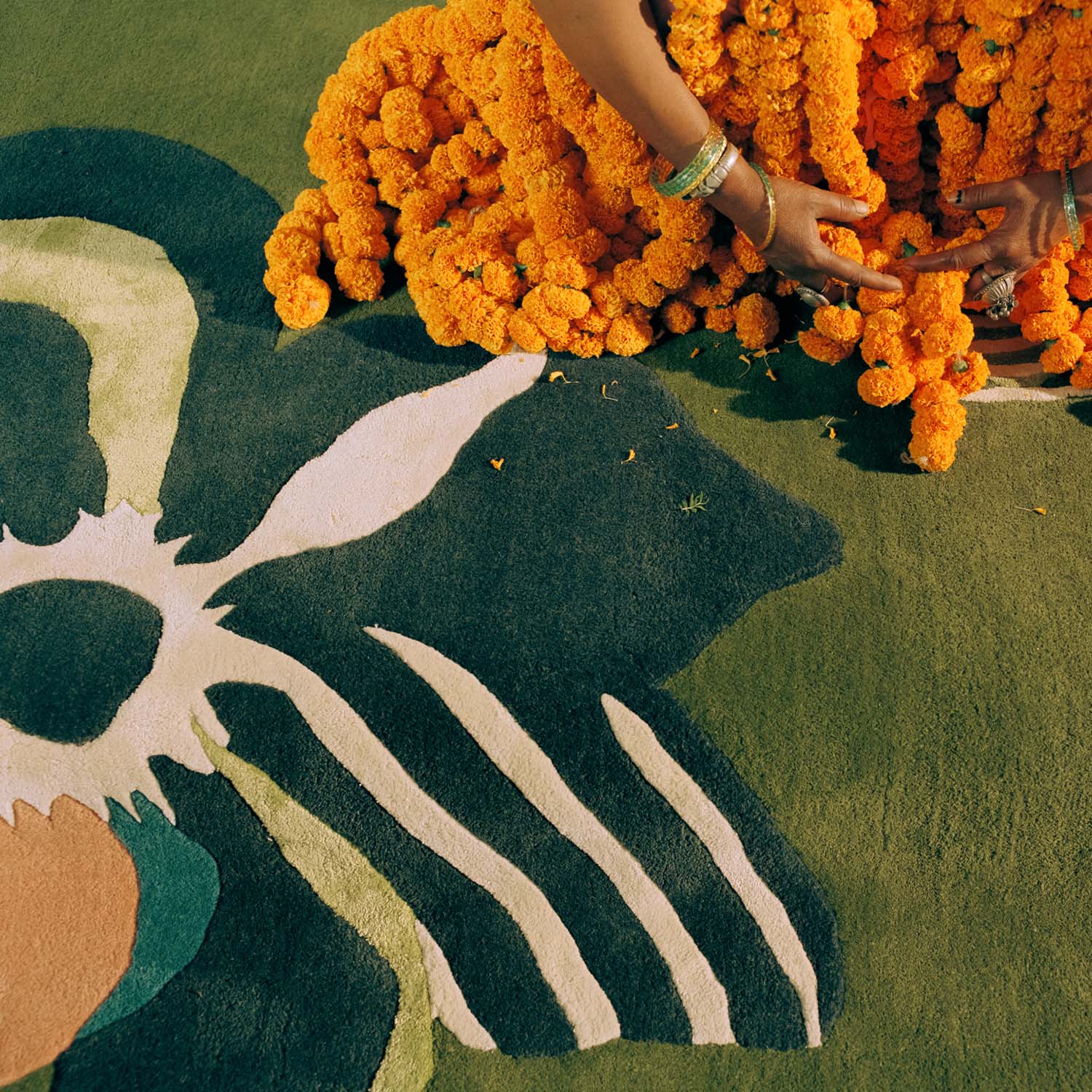 Phool Hand Tufted Woollen And Viscose Rug
