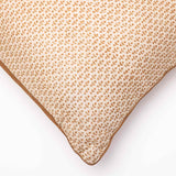 Nilay Silk Block Printed, Gold Embroidered Cushion Cover