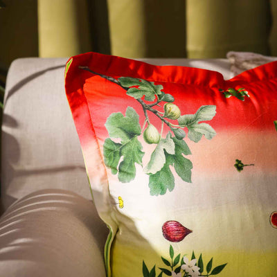 Wildflora Digital Printed Woollen And Silk Cushion By Mariella Ienna