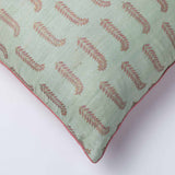 Resham Silk block printed and gold printed Cushion Cover