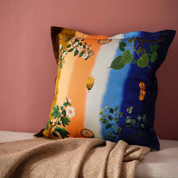 Beach Digital Printed Woollen And Silk Cushion By Mariella Ienna