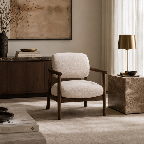 Alabat Oak Lounge Chair - Latte