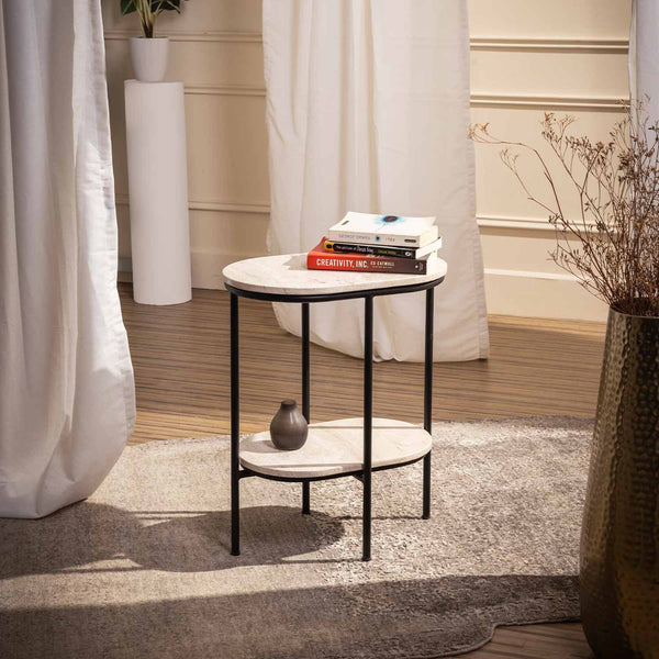 Dane Oval Marble Side Table