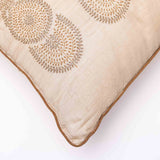 Nilay Silk Block Printed, Gold Embroidered Cushion Cover