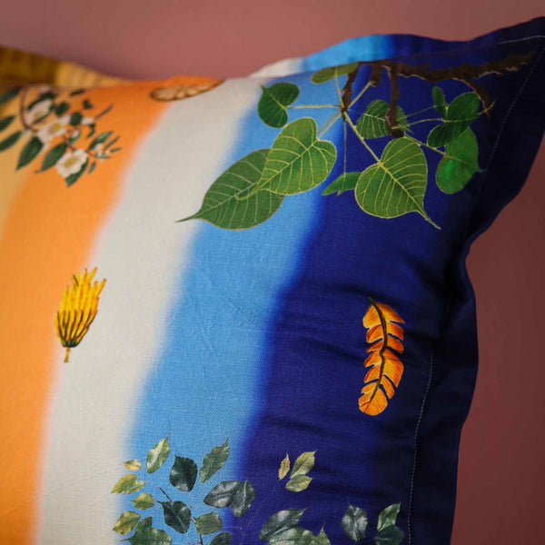 Beach Digital Printed Woollen And Silk Cushion By Mariella Ienna