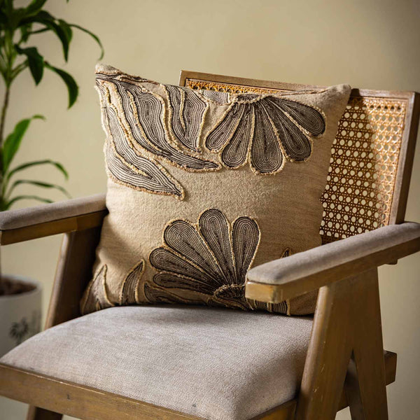 Sutra Cotton Patchwork Embroidered Cushion Cover