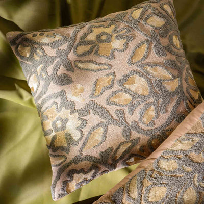 Pattika Cotton and Silk Embroidered Cushion Cover