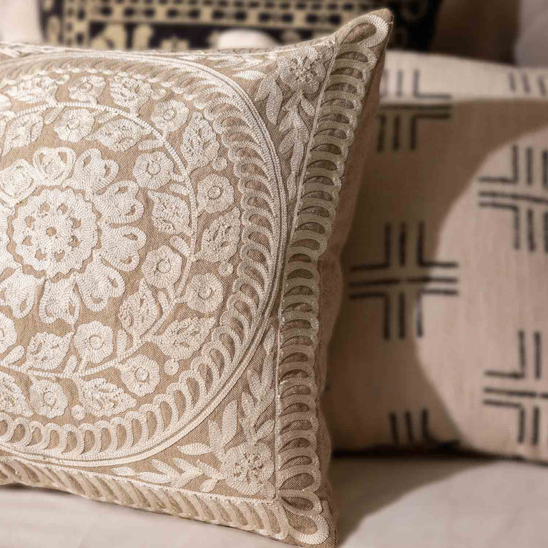 Opulence Embroidered Chambray Cushion Cover