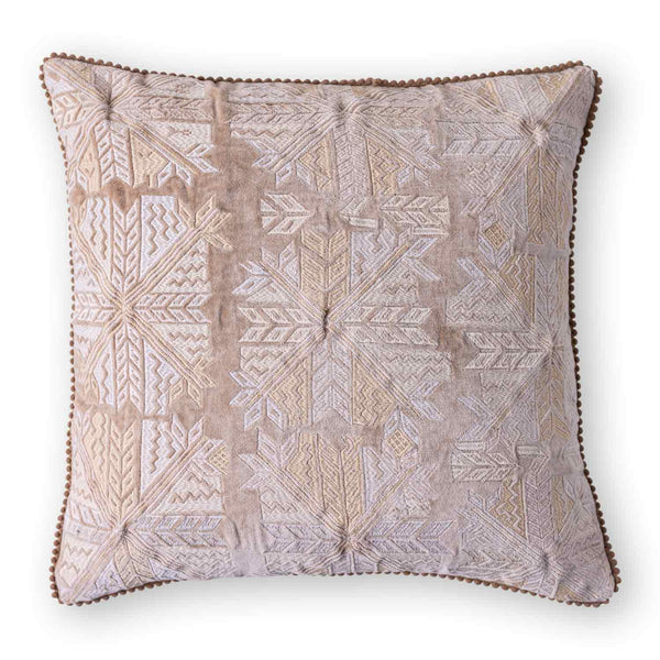 Crystal Cotton Velvet Embroidered Cushion Cover