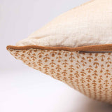 Nilay Silk Block Printed, Gold Embroidered Cushion Cover