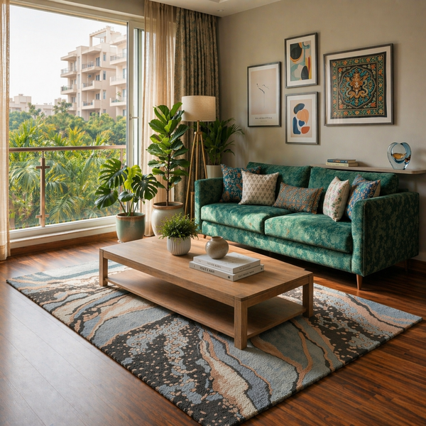 Kamuzu Hand Tufted Woollen And Viscose Rug
