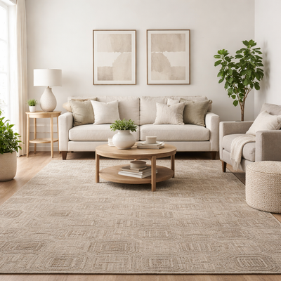 Chalk Floor Hand Tufted Woollen Rug