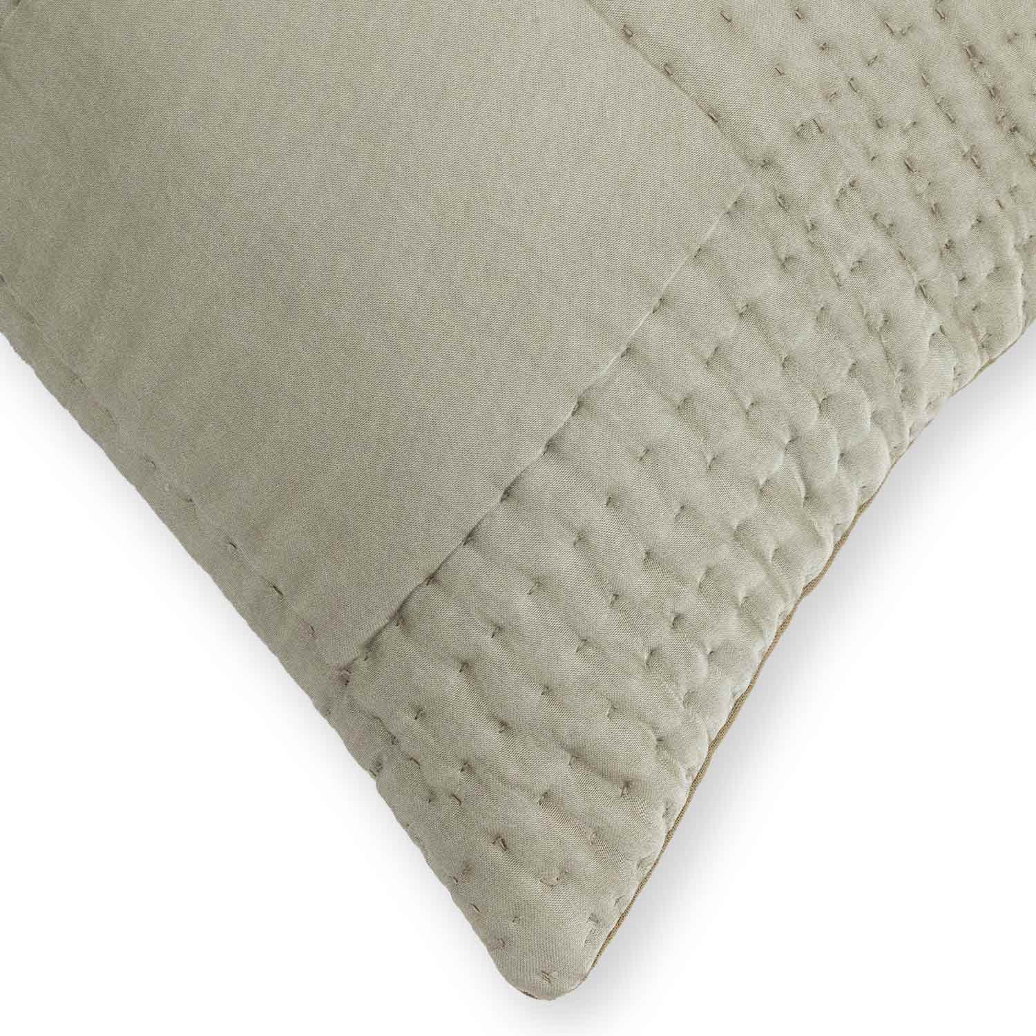 Handquilted Vegan Silk Quadra Cushion Cover