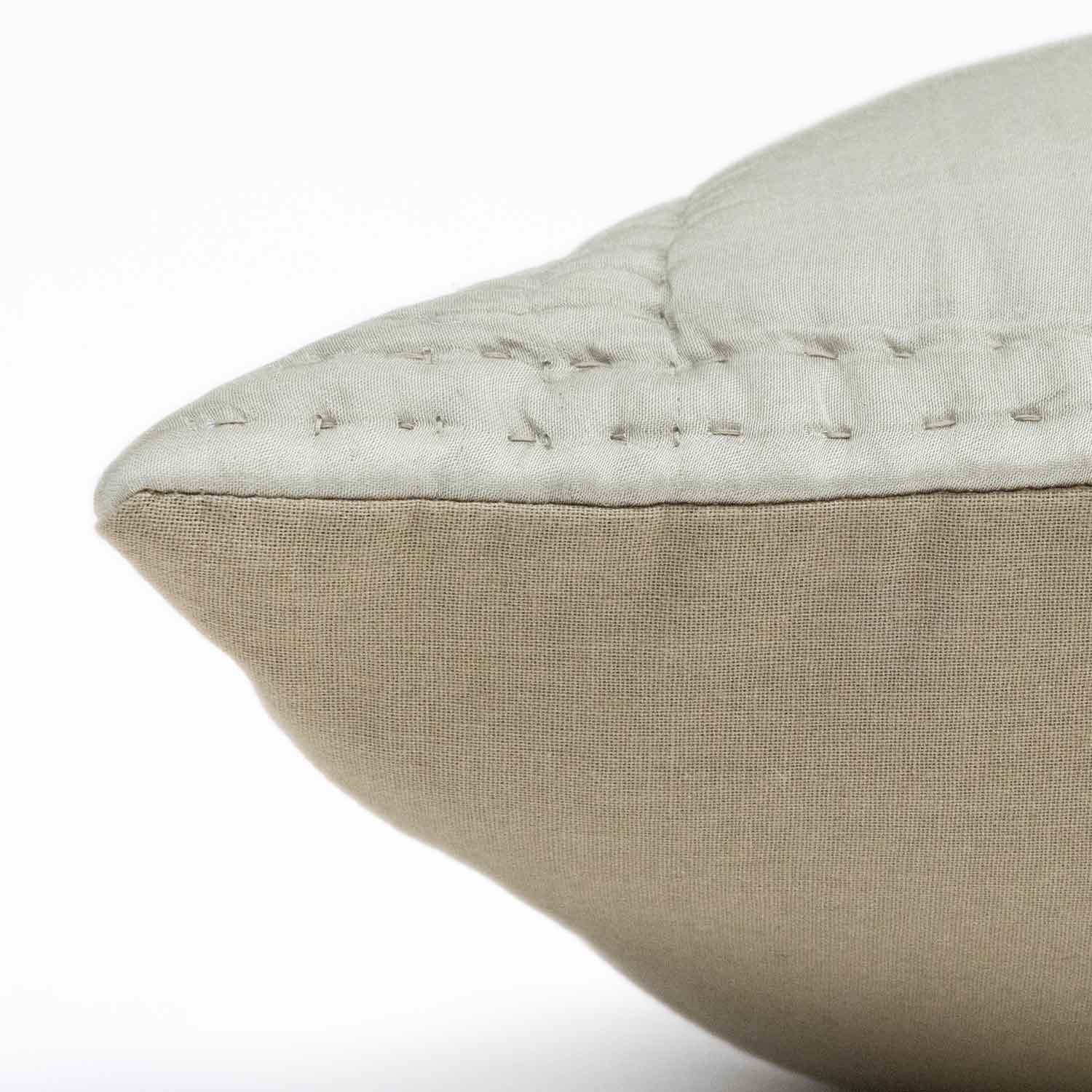 Handquilted Vegan Silk Quadra Cushion Cover