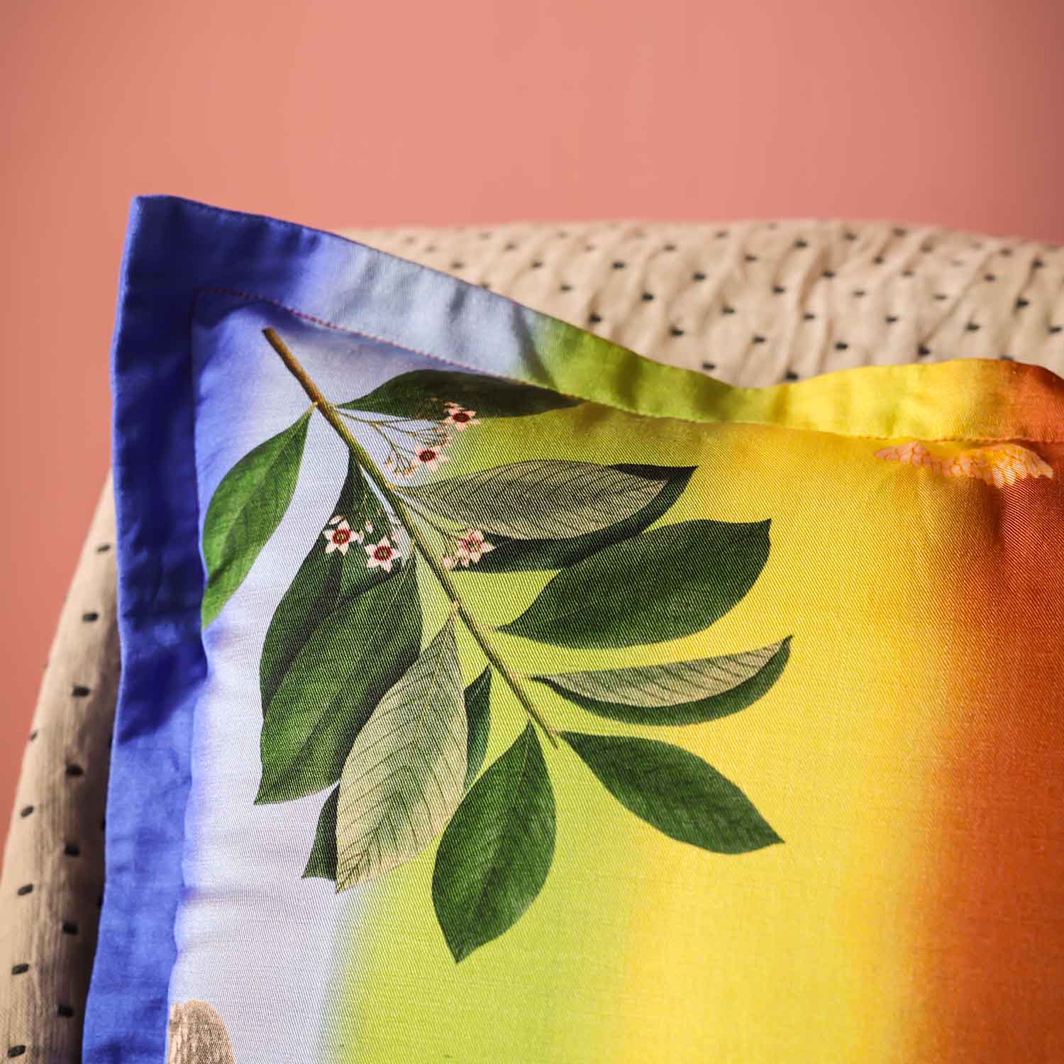 Botanism Digital Printed Woollen And Silk Cushion By Mariella Ienna