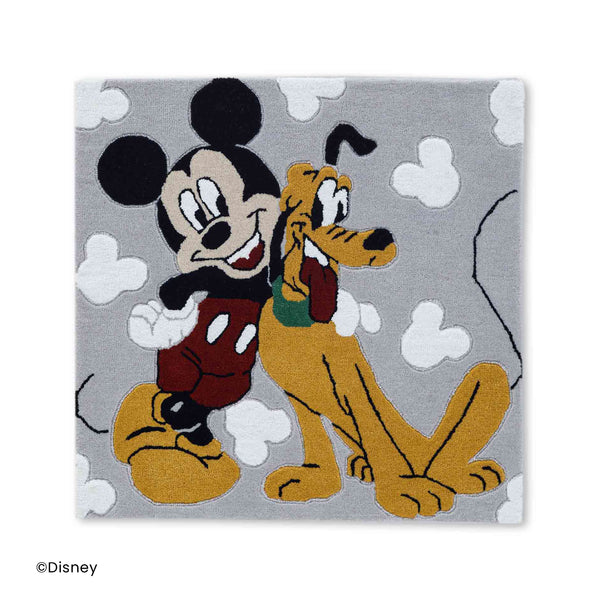 Mickey And Pluto Hand Tufted Woollen And Cotton Rug