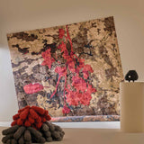 Ink on Canvas Hand Knotted Woollen And Silk Rug