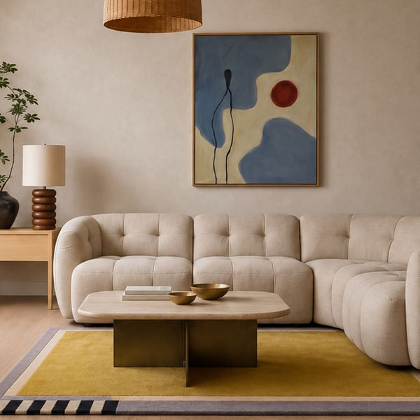Chaubara Hand Tufted Woollen And Viscose Rug