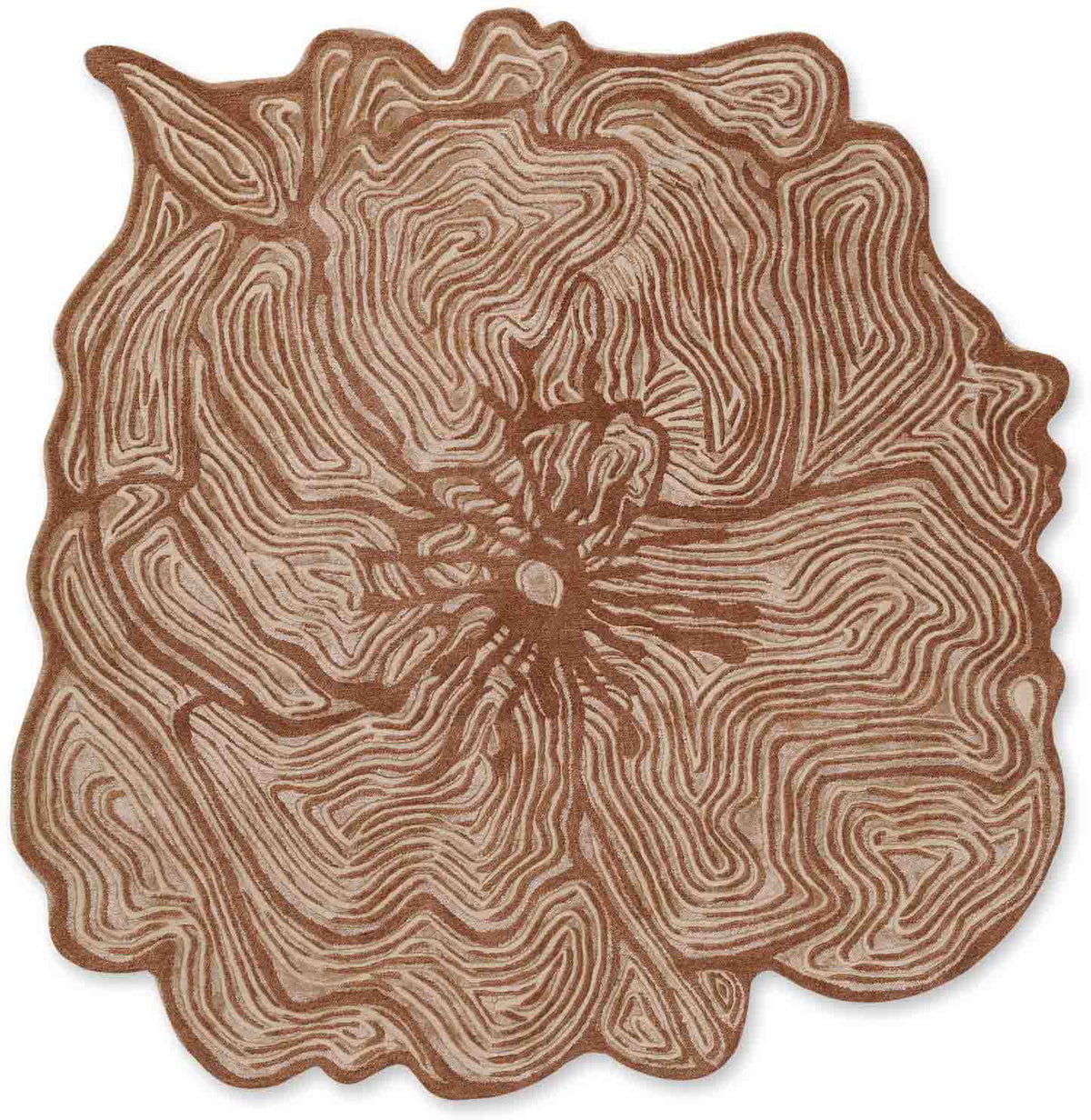 Floral Contour Hand Tufted Wool And Viscose Rug